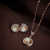 18k Rose Gold Plated Glittering Cubic Zirconia Designer Chain Pendent Necklace Jewellery Set