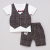 Bold N Elegant Graph Check T-shirt attached Waistcoat and Bow tie Shorts
