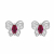 Sterling Silver Pop Pink Studded Butterfly Studs
