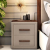 Jacklin Velvet Fabric Bedside Table In Cream Colour With Drawer