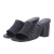  Women Black Woven Handcrafted Leather Block Heel 
